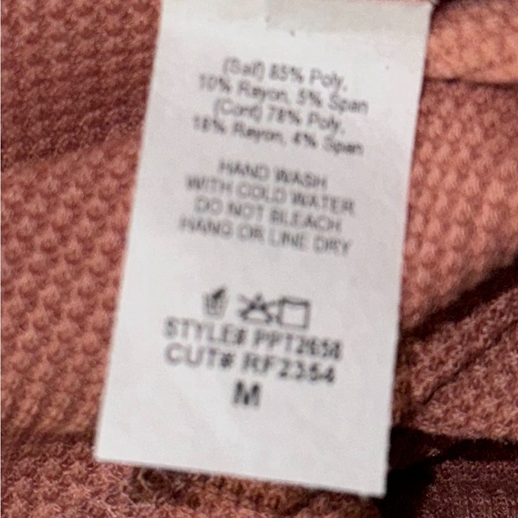 NEW Perfect Peach Floral Contrast & Waffle Weave Shirt - Picture 6 of 6